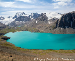 lake issyk kul in tien shan mountains