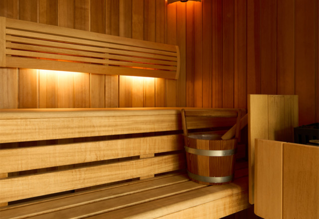 sauna at chalet cassons flims switzerland