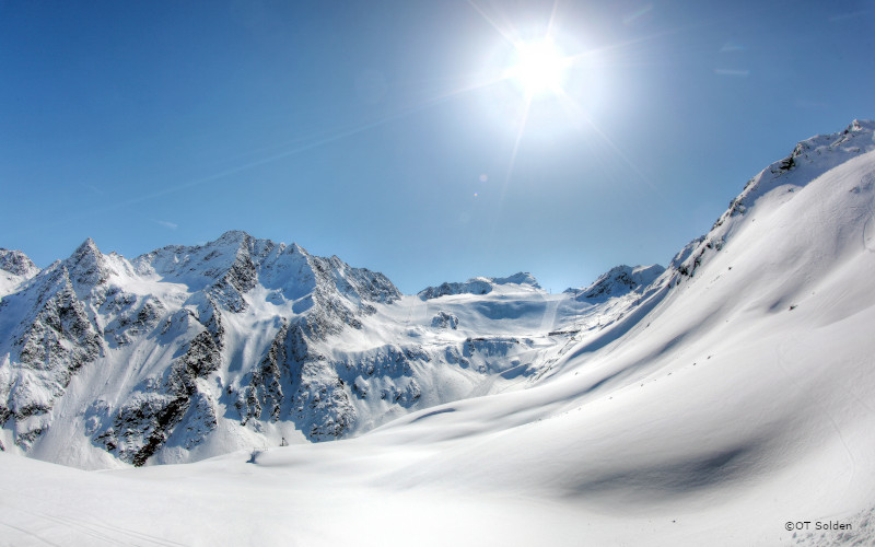 solden ski resort in the summer on the glaciers