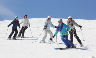 family skiing lessons in val thorens