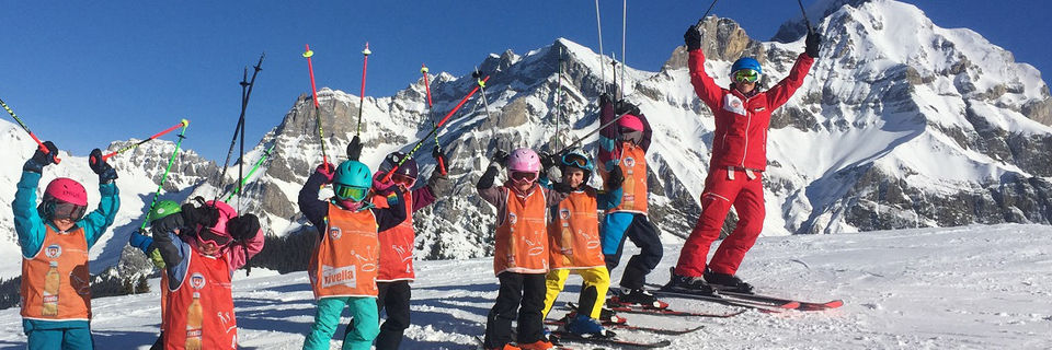 children ski lessons in adelboden