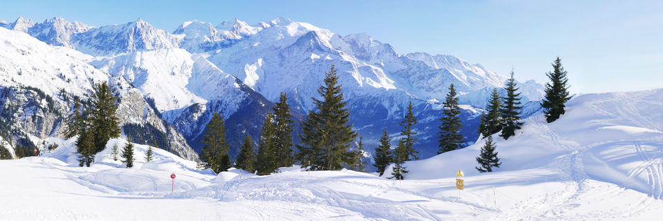 views of mont blanc during winter