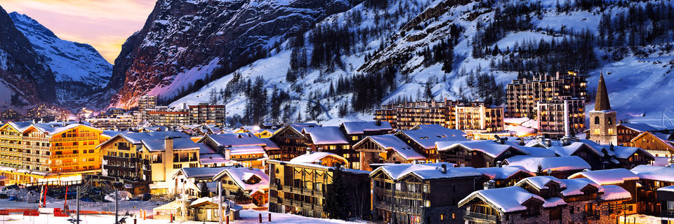 val d'isere ski resort covered in snow
