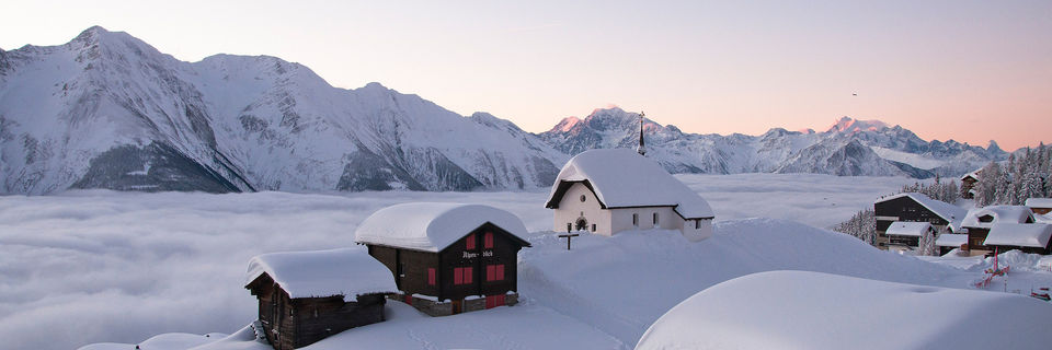 Riederalp ski resort,Aletsch glacier