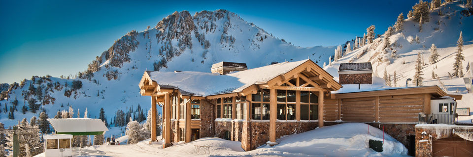lodge on the slopes at snowbasin ski resort