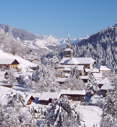 notre dame de bellecombe village in the espace diamant, val d'arly