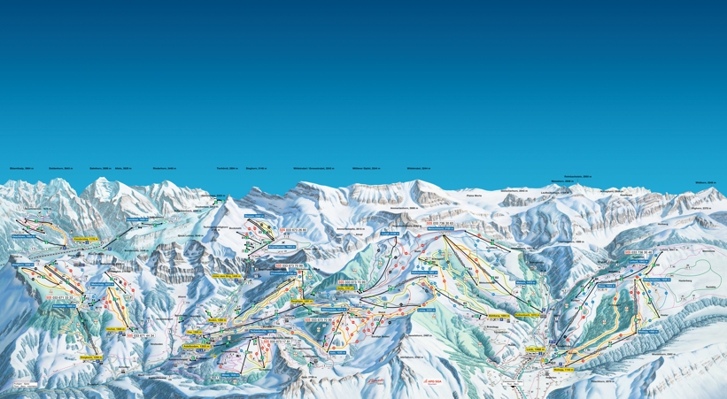 Piste map for Adelboden