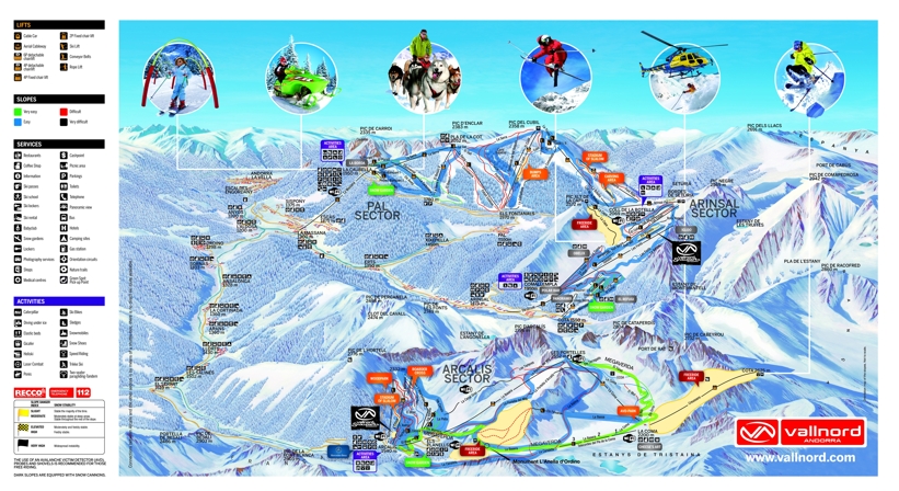 Piste map for Arinsal 