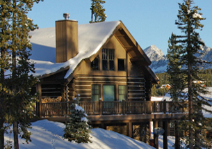 ski-in, ski-out cabin at big sky resort