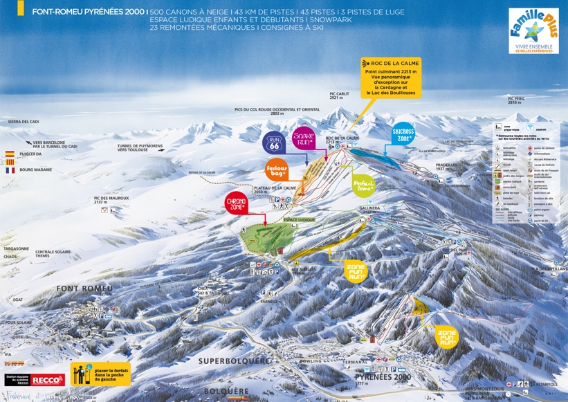 Piste map for Bolquère Pyrénées 2000