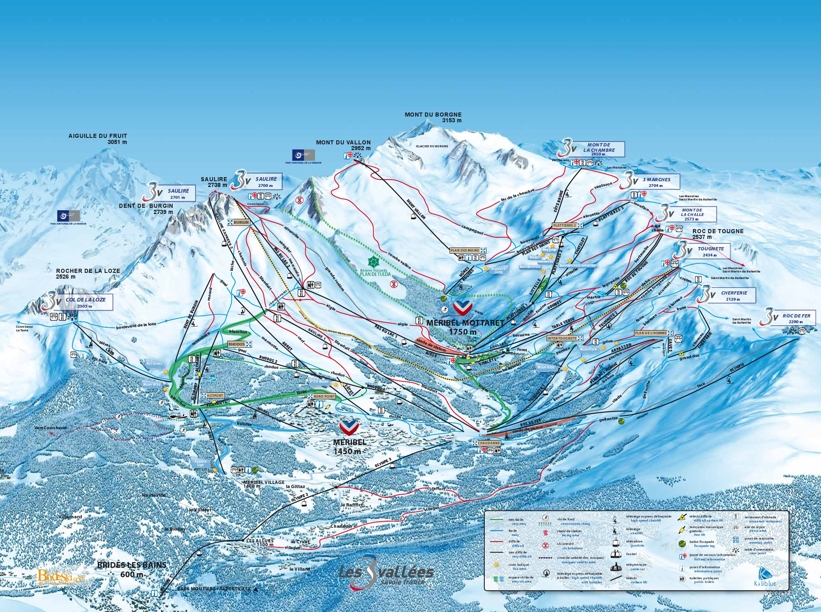 Piste map for Brides les Bains