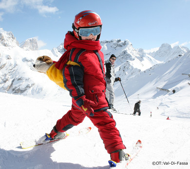 children ski lesson, canazei