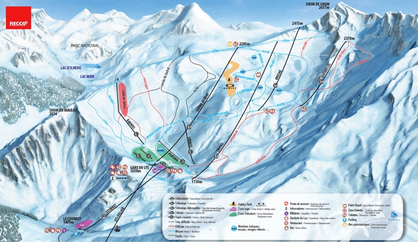 Piste map for Cauterets