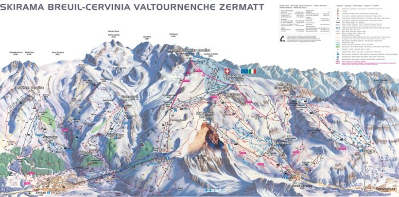 Piste map for Cervinia