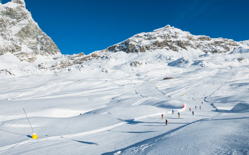 children ski lesson, cervinia