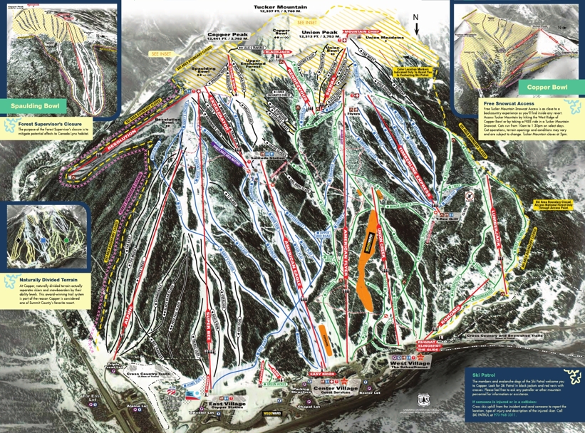 Piste map for Copper Mountain