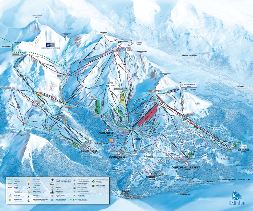 Piste map for Courchevel