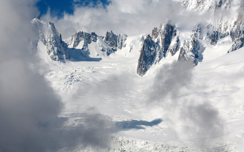 Periades glacier at Breche Puiseux on the vallee blanche