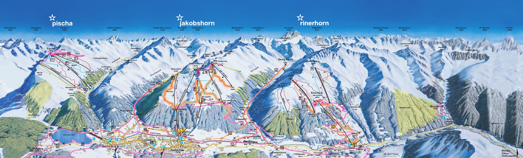 Full Size Piste Map For Davos