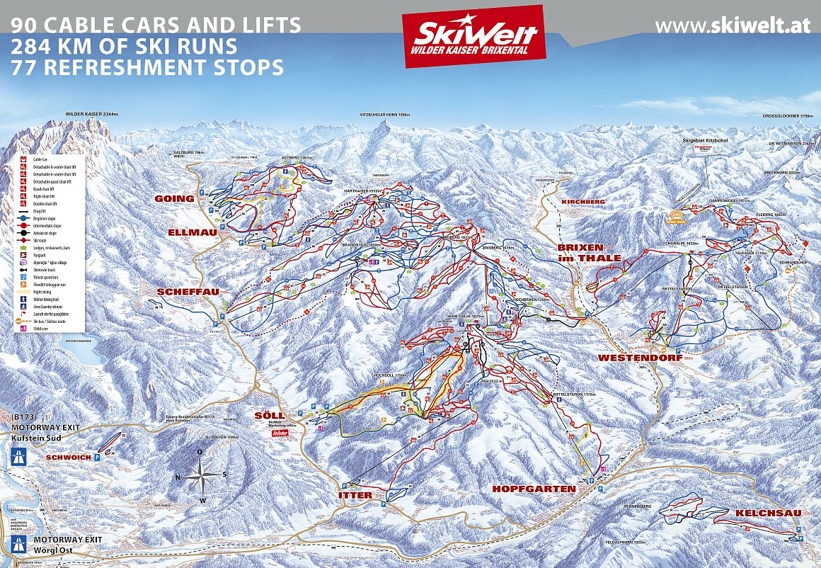 Piste map for Ellmau