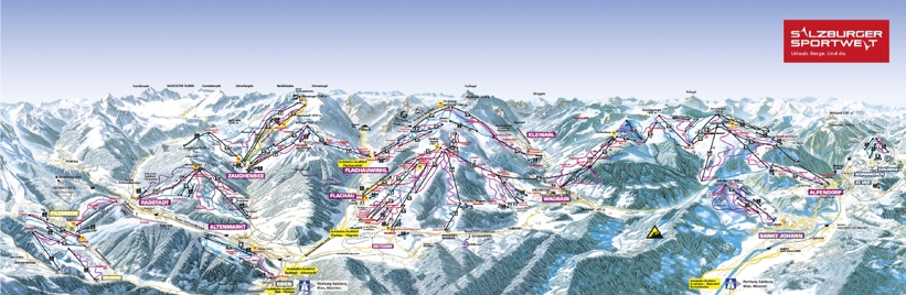 Flachau Piste Map | Ski Amade Piste Map, Austria