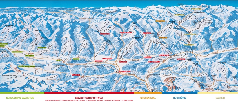 Flachau Piste Map | Ski Amade Piste Map, Austria - My Chalet Finder