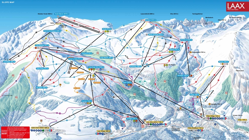 Piste map for Flims 