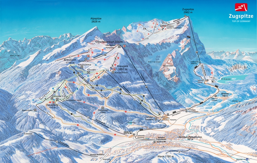 Piste map for Garmisch