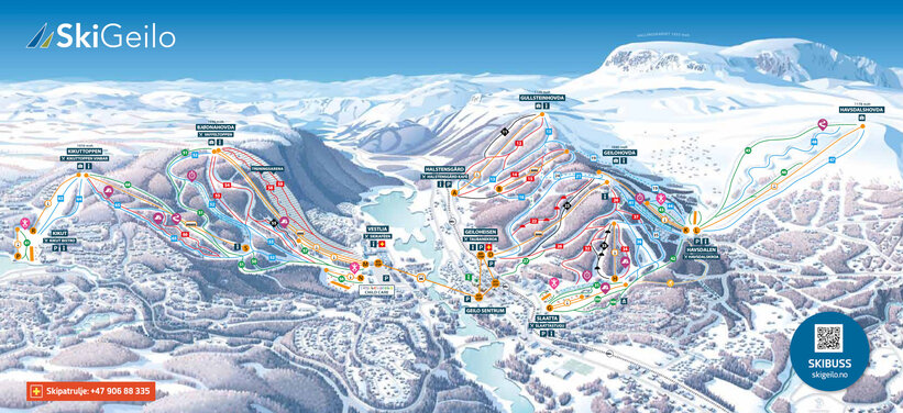 Piste map for Geilo