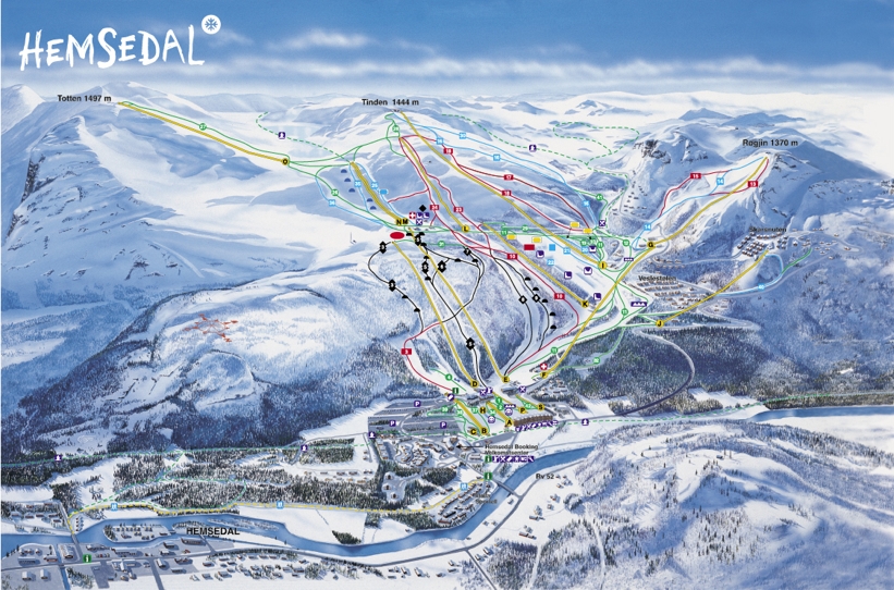 Piste map for Hemsedal