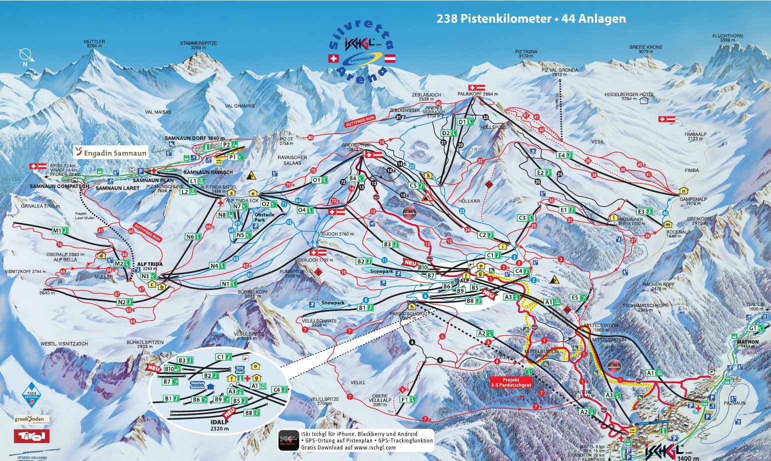 Full size piste map for Ischgl