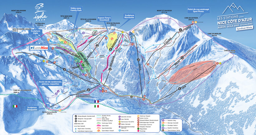 Piste map for Isola 2000