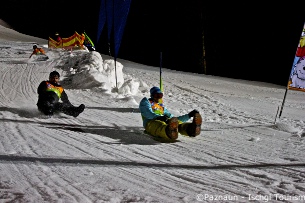 night sledging in kappl, austria