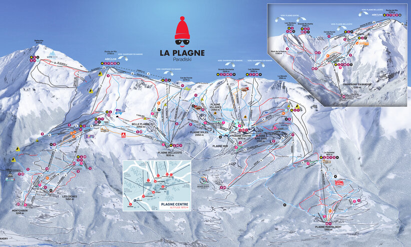 Piste map for La Plagne