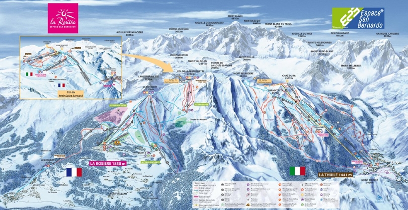 Piste map for La Rosiere