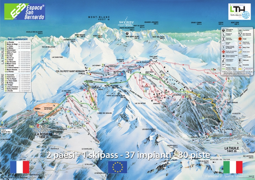 Piste map for La Thuile