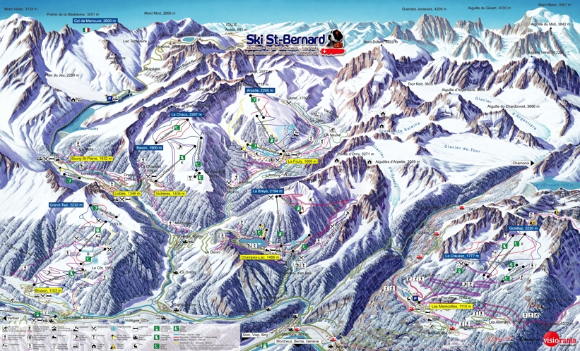 Piste map for La Tzoumaz