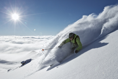 guided off-piste skiing Laax