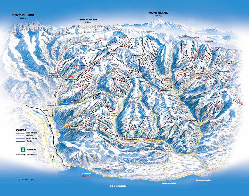 Le Biot Piste Map Portes Du Soleil Trail Ski Area Map Mychaletfinder
