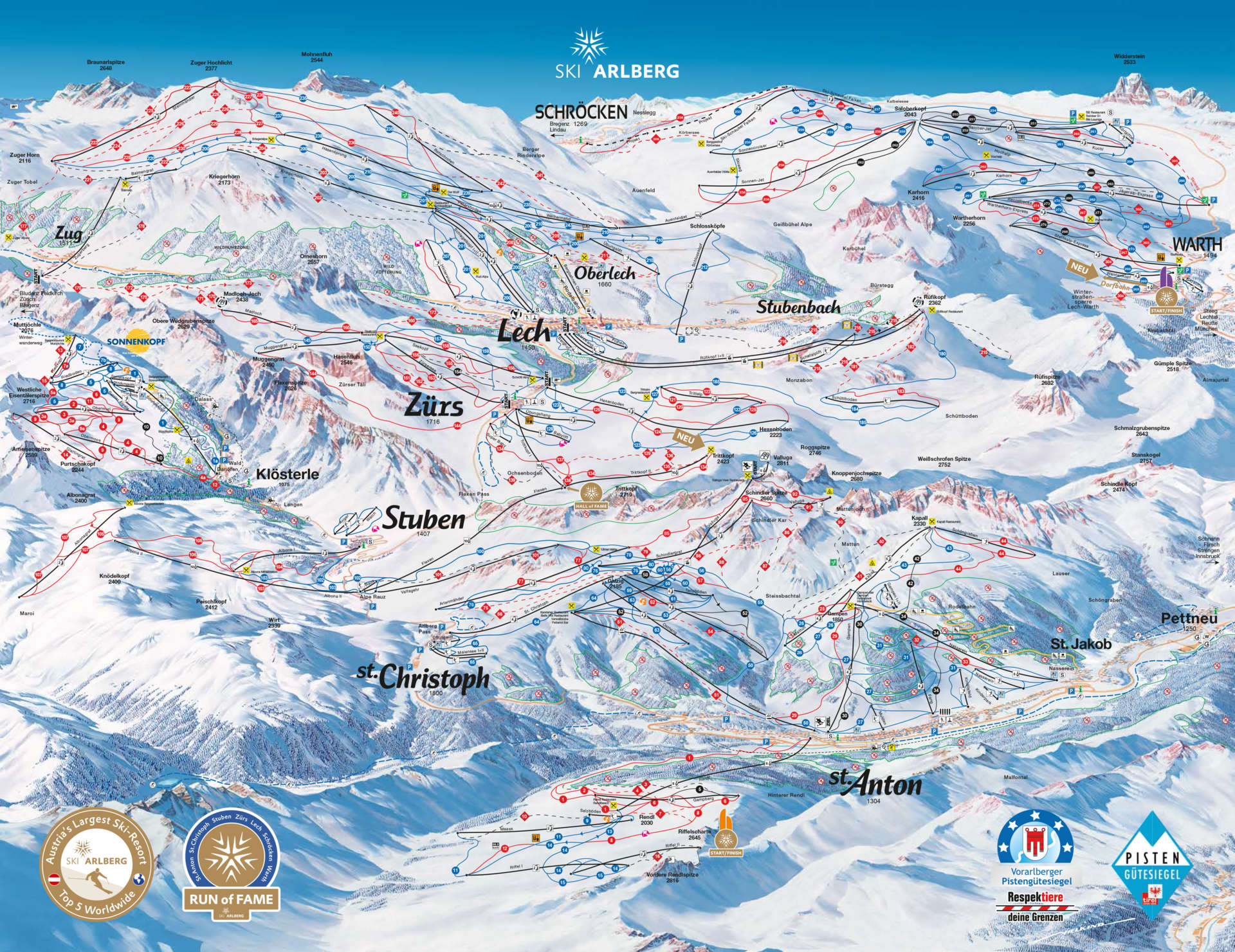 Lech Arlberg Piste Map 