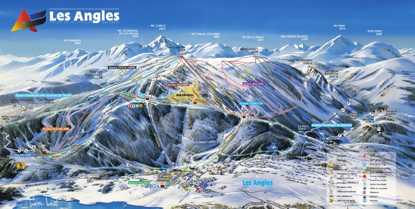 Piste map for Les Angles