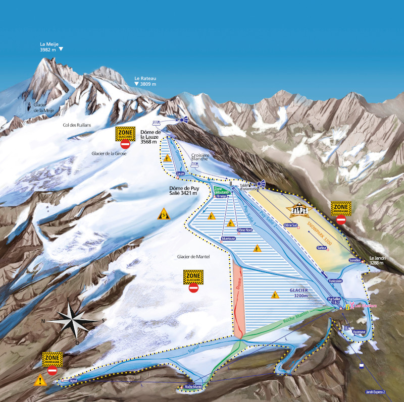 les deux alpes summer skiing piste map