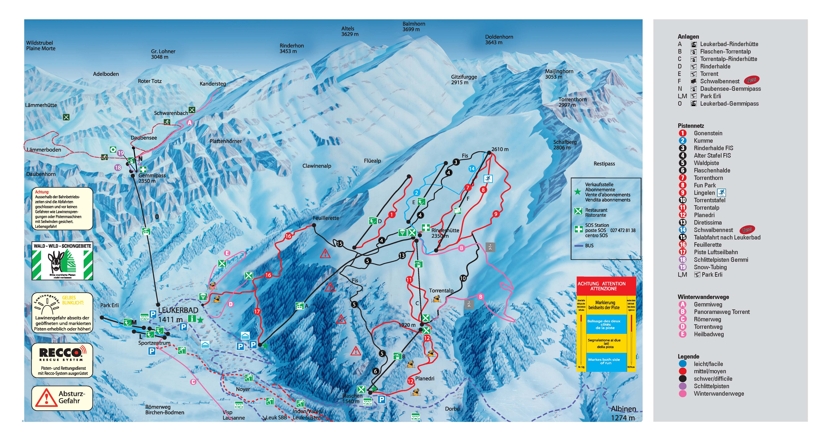 Piste map for Leukerbad