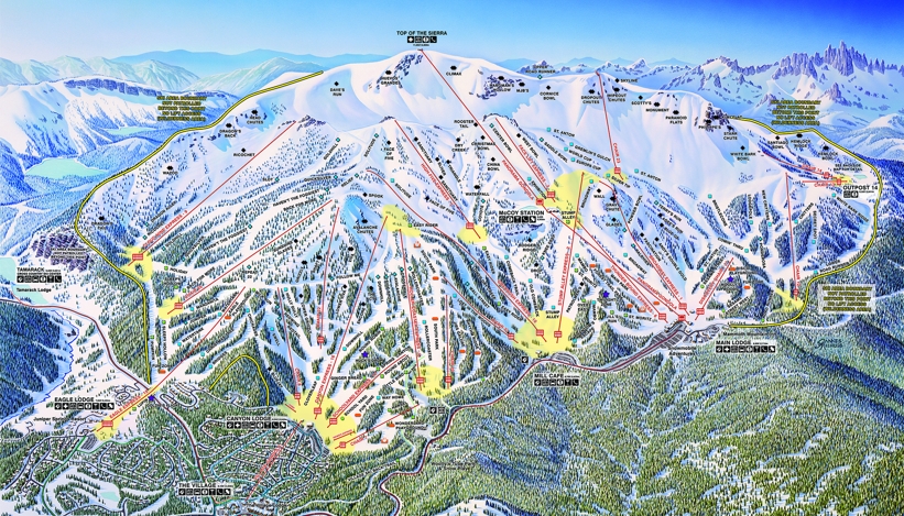 Piste map for Mammoth Lakes