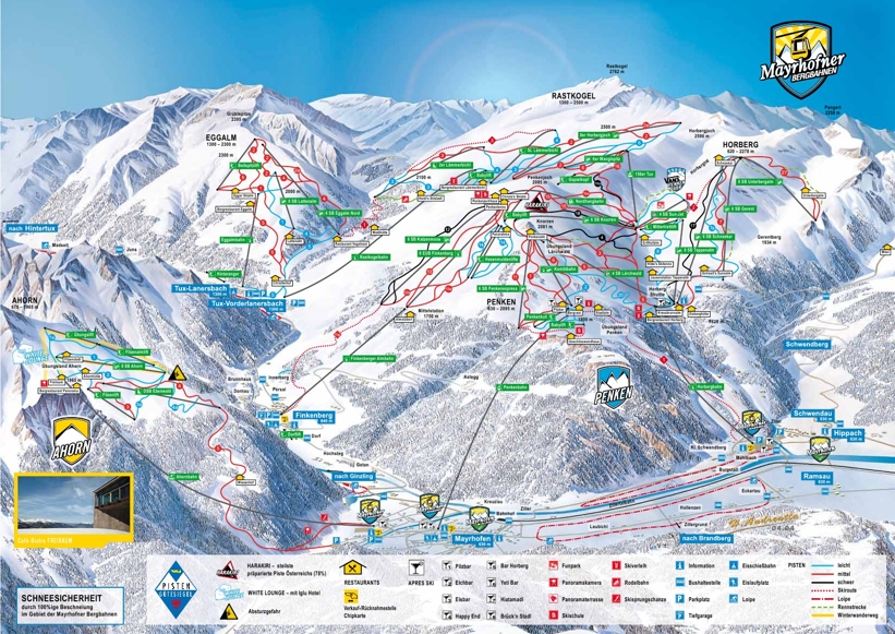 Piste map for Mayrhofen