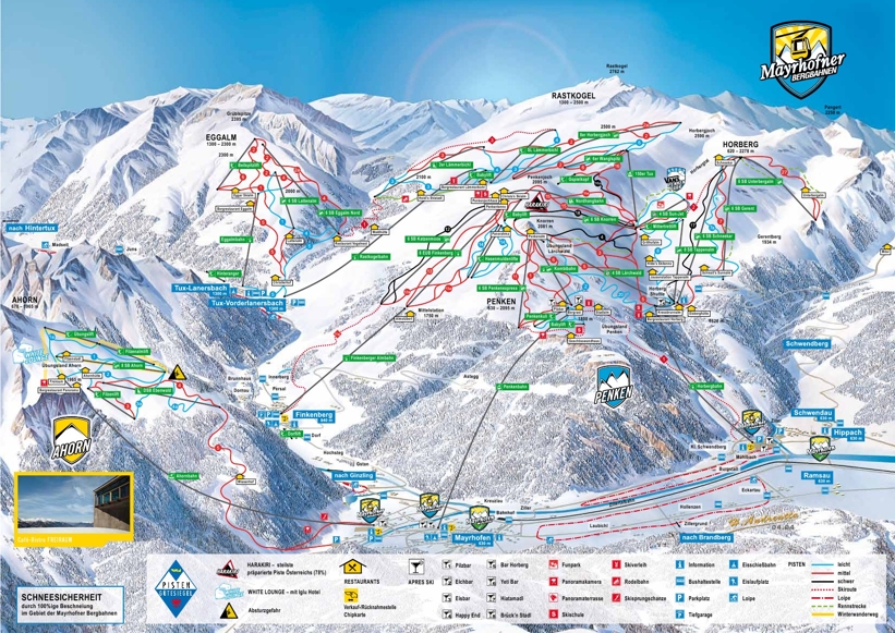 Mayrhofen Piste Map | Ziller Valley Piste Map & Ski Area - Mychaletfinder