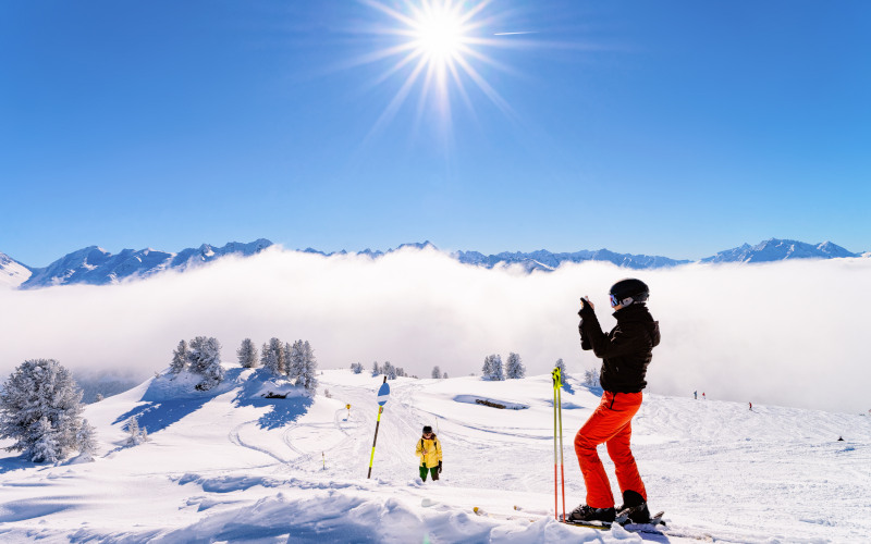 skiing on ahorn mountain mayrhofen