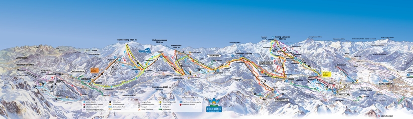 Mühlbach Piste Map | Ski Area Map Mühlbach, Hochkoenig - Mychaletfinder