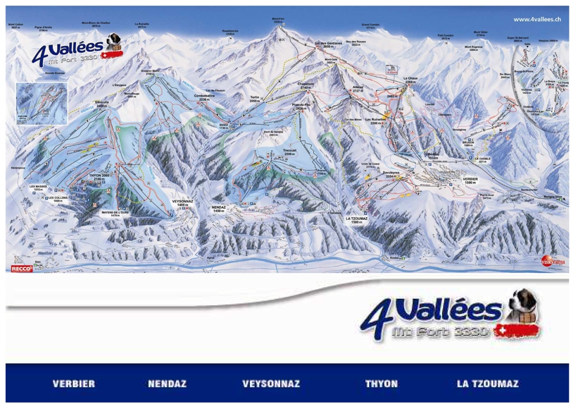 Nendaz Piste Map 4 Valleys Ski Area Map Mychaletfinder   4valles Ski Map 001 