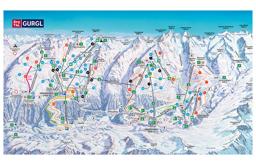 Piste map for Obergurgl